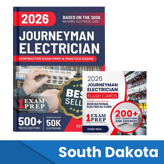 2026 South Dakota Journeyman Electrician Exam Prep and Study Guide + Flash Card Combo: 12 Practice Exams +2 Full Final Exams: Trusted by 50k Electricians