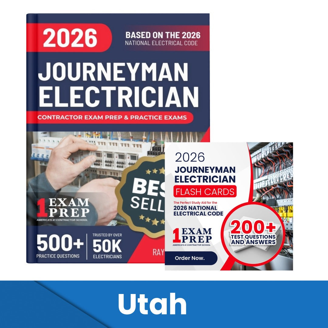 2026 Utah Journeyman Electrician Exam Prep and Study Guide + Flash Card Combo: 12 Practice Exams +2 Full Final Exams: Trusted by 50k Electricians