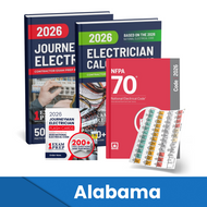2026 Alabama Journeyman Electrician + Electrician Calculations Study Guides + Flash Cards & National Electrical Code +Tabs Super Combo (Based on the 2026 NEC)