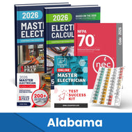 2026 Alabama Master Electrician Exam Prep Study Guides & Code Book Ultimate Combo (Based on the 2026 NEC)