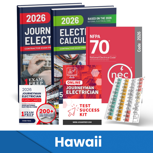 2026 Hawaii Journeyman Electrician Exam Prep Study Guides & Code Book Ultimate Combo (Based on the 2026 NEC)