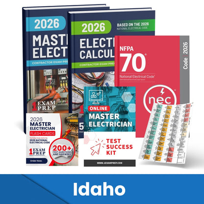 2026 Idaho Master Electrician Exam Prep Study Guides & Code Book Ultimate Combo (Based on the 2026 NEC)