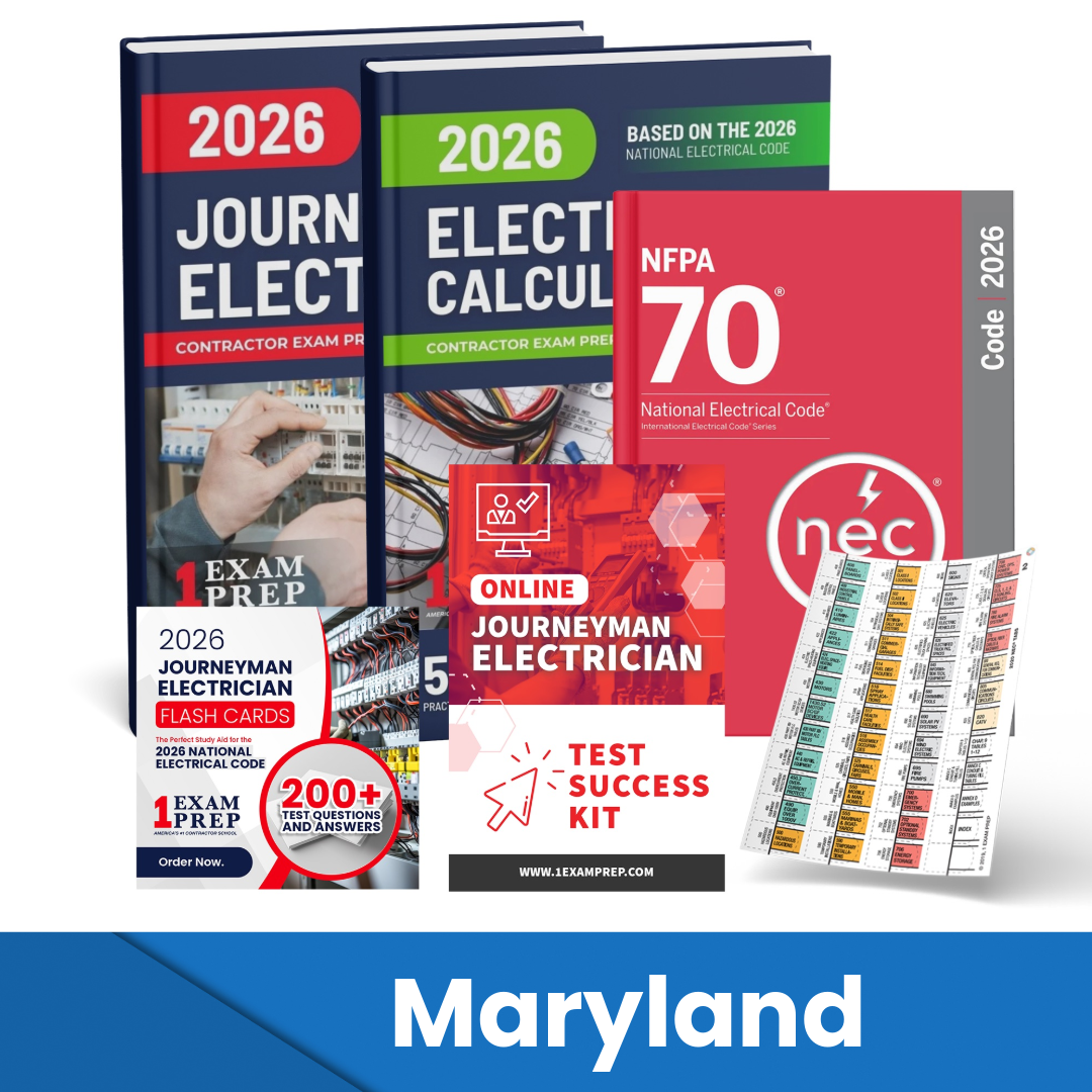 2026 Maryland Journeyman Electrician Exam Prep Study Guides & Code Book Ultimate Combo (Based on the 2026 NEC)