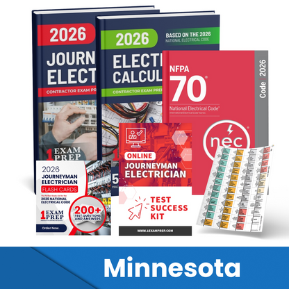 2026 Minnesota Journeyman Electrician Exam Prep Study Guides & Code Book Ultimate Combo (Based on the 2026 NEC)
