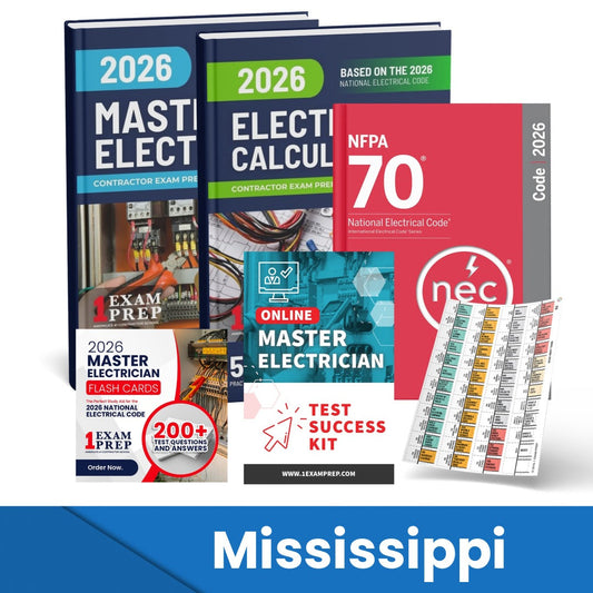 2026 Mississippi Master Electrician Exam Prep Study Guides & Code Book Ultimate Combo (Based on the 2026 NEC)
