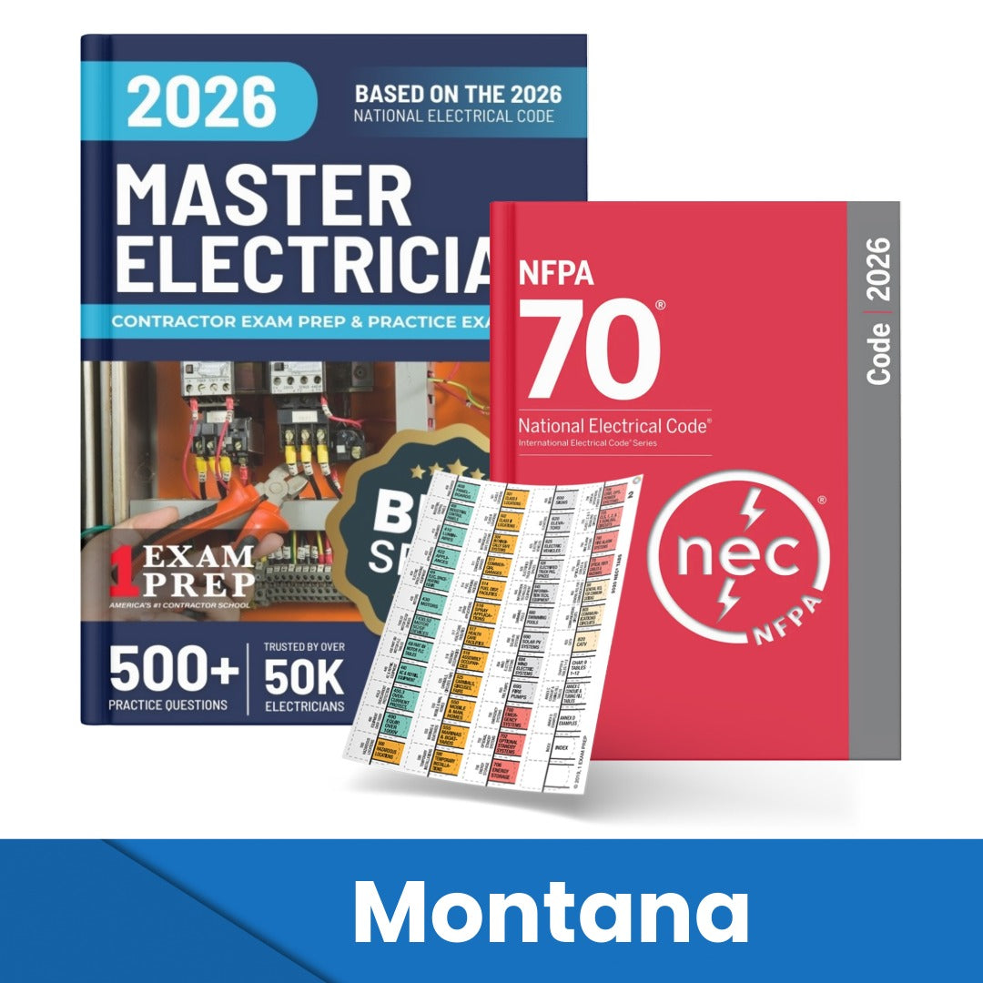 2026 Montana Master Electrician Study Guide & National Electrical Code Combo with Tabs (Based on the 2026 NEC)