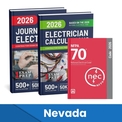 2026 Nevada Journeyman Electrician + Electrician Calculations Study Guides & National Electrical Code Combo (Based on the 2026 NEC)