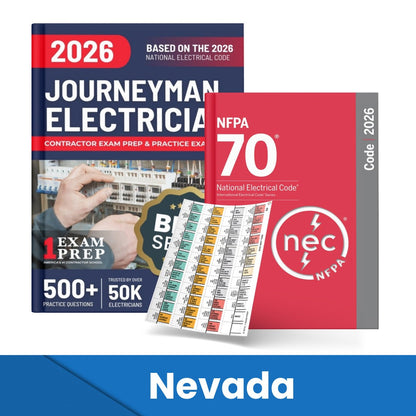 2026 Nevada Journeyman Electrician Study Guide & National Electrical Code Combo with Tabs (Based on the 2026 NEC)
