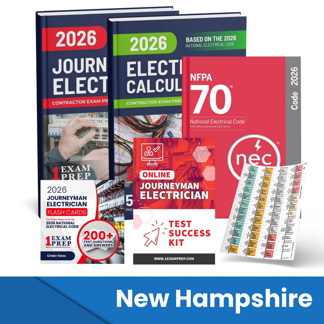 2026 New Hampshire Journeyman Electrician Exam Prep Study Guides & Code Book Ultimate Combo (Based on the 2026 NEC)