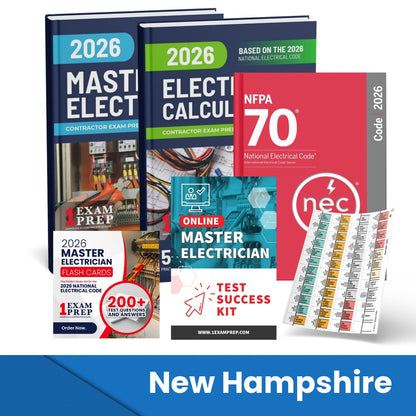 2026 New Hampshire Master Electrician Exam Prep Study Guides & Code Book Ultimate Combo (Based on the 2026 NEC)