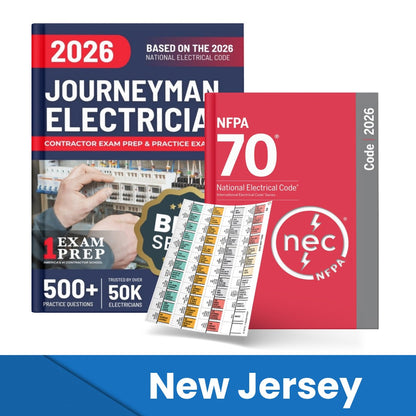 2026 New Jersey Journeyman Electrician Study Guide & National Electrical Code Combo with Tabs (Based on the 2026 NEC)