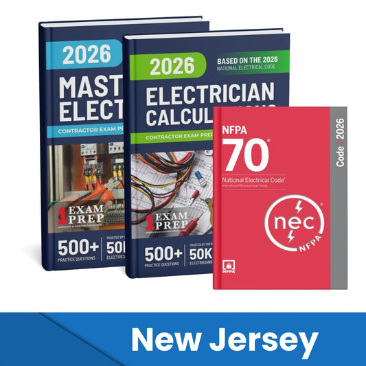 2026 New Jersey Master Electrician + Electrician Calculations Study Guides & National Electrical Code Combo (Based on the 2026 NEC)