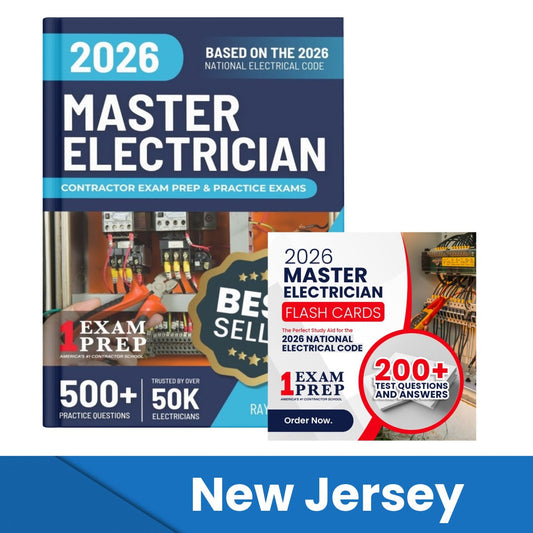 2026 New Jersey Master Electrician Exam Prep and Study Guide + Flash Card Combo: 12 Practice Exams +2 Full Final Exams: Trusted by 50k Electricians