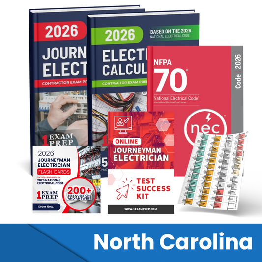 2026 North Carolina Journeyman Electrician Exam Prep Study Guides & Code Book Ultimate Combo (Based on the 2026 NEC)