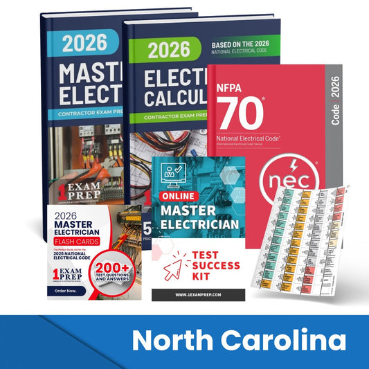 2026 North Carolina Master Electrician Exam Prep Study Guides & Code Book Ultimate Combo (Based on the 2026 NEC)