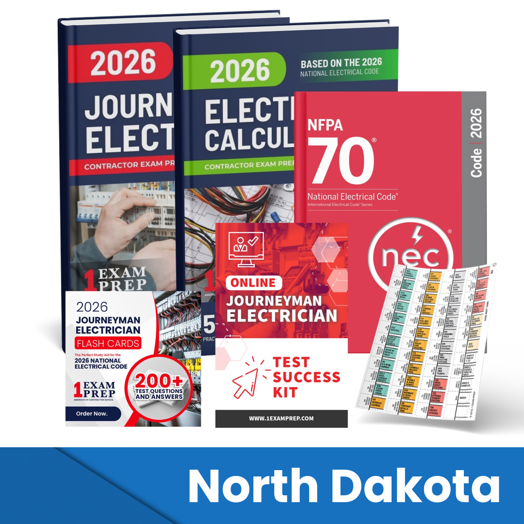 2026 North Dakota Journeyman Electrician Exam Prep Study Guides & Code Book Ultimate Combo (Based on the 2026 NEC)