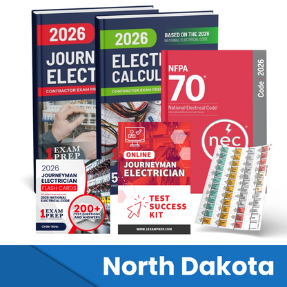 2026 North Dakota Journeyman Electrician Exam Prep Study Guides & Code Book Ultimate Combo (Based on the 2026 NEC)