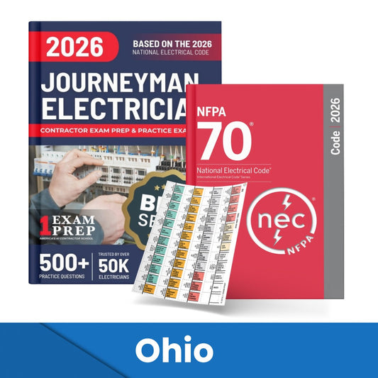 2026 Ohio Journeyman Electrician Study Guide & National Electrical Code Combo with Tabs (Based on the 2026 NEC)