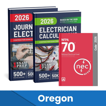 2026 Oregon Journeyman Electrician + Electrician Calculations Study Guides & National Electrical Code Combo (Based on the 2026 NEC)