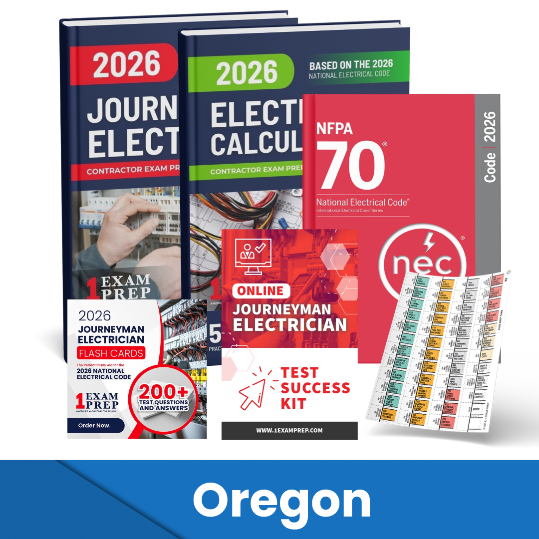 2026 Oregon Journeyman Electrician Exam Prep Study Guides & Code Book Ultimate Combo (Based on the 2026 NEC)