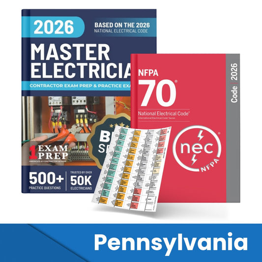 2026 Pennsylvania Master Electrician Study Guide & National Electrical Code Combo with Tabs (Based on the 2026 NEC)
