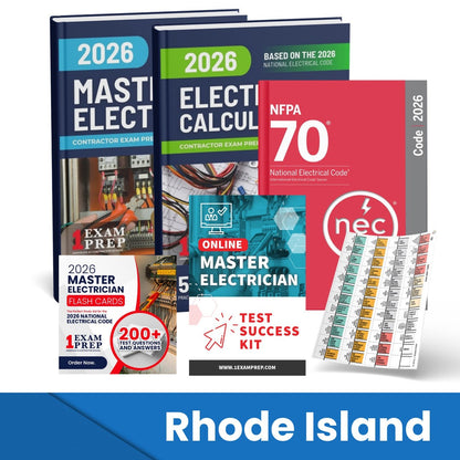 2026 Rhode Island Master Electrician Exam Prep Study Guides & Code Book Ultimate Combo (Based on the 2026 NEC)