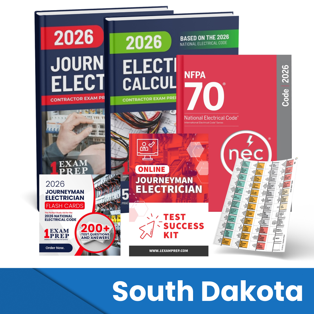 2026 South Dakota Journeyman Electrician Exam Prep Study Guides & Code Book Ultimate Combo (Based on the 2026 NEC)