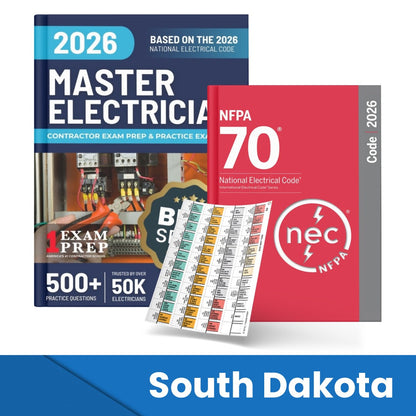 2026 South Dakota Master Electrician Study Guide & National Electrical Code Combo with Tabs (Based on the 2026 NEC)