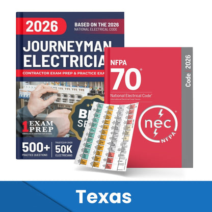2026 Texas Journeyman Electrician Study Guide & National Electrical Code Combo with Tabs (Based on the 2026 NEC)