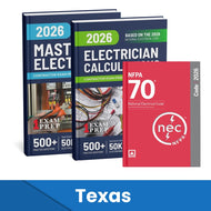 2026 Texas Master Electrician + Electrician Calculations Study Guides & National Electrical Code Combo (Based on the 2026 NEC)