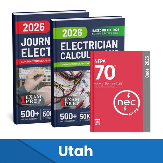 2026 Utah Journeyman Electrician + Electrician Calculations Study Guides & National Electrical Code Combo (Based on the 2026 NEC)