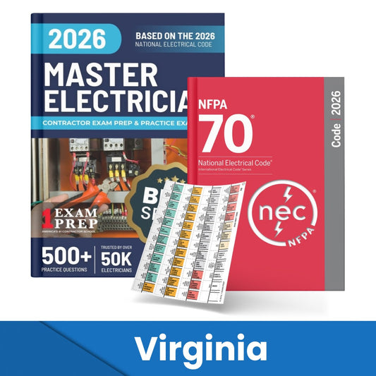 2026 Virginia Master Electrician Study Guide & National Electrical Code Combo with Tabs (Based on the 2026 NEC)