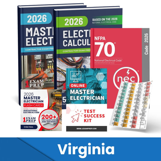 2026 Virginia Master Electrician Exam Prep Study Guides & Code Book Ultimate Combo (Based on the 2026 NEC)