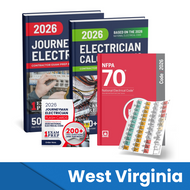 2026 West Virginia Journeyman Electrician + Electrician Calculations Study Guides + Flash Cards & National Electrical Code +Tabs Super Combo (Based on the 2026 NEC)