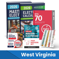 2026 West Virginia Master Electrician Exam Prep Study Guides & Code Book Ultimate Combo (Based on the 2026 NEC)