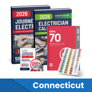 2026 Connecticut Journeyman Electrician + Electrician Calculations Study Guides + Flash Cards & National Electrical Code +Tabs Super Combo (Based on the 2026 NEC)
