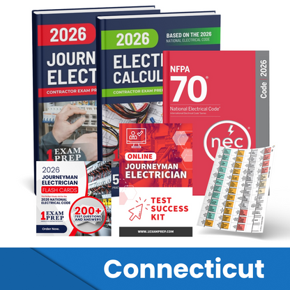 2026 Connecticut Journeyman Electrician Exam Prep Study Guides & Code Book Ultimate Combo (Based on the 2026 NEC)