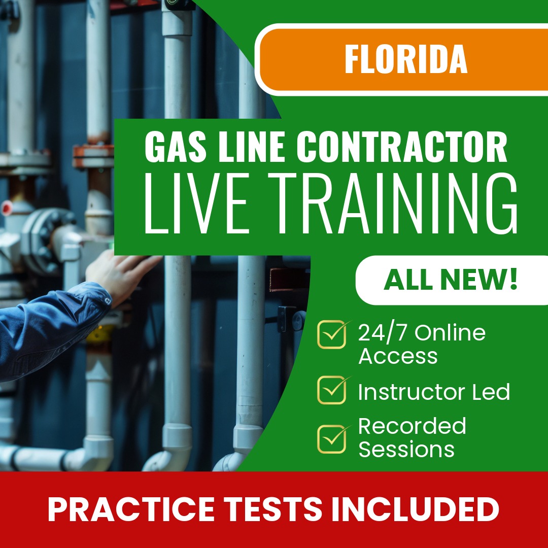 Florida Gas Line Contractor Exam Prep - Live Virtual + Self Study Training