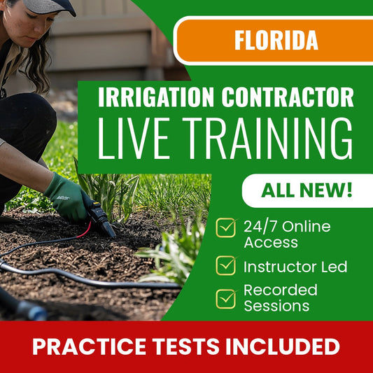 Florida Irrigation Contractor Exam Prep - Live Virtual + Self Study Training