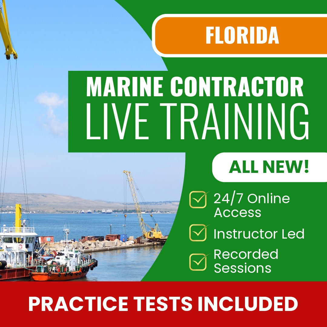 Florida Marine Contractor Exam Prep - Live Virtual + Self Study Training