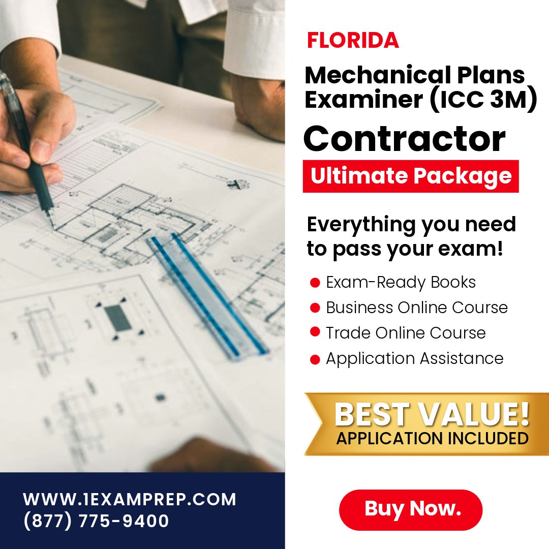 Florida Mechanical Plans Examiner (ICC 3M) Ultimate Exam Prep Rental Package 