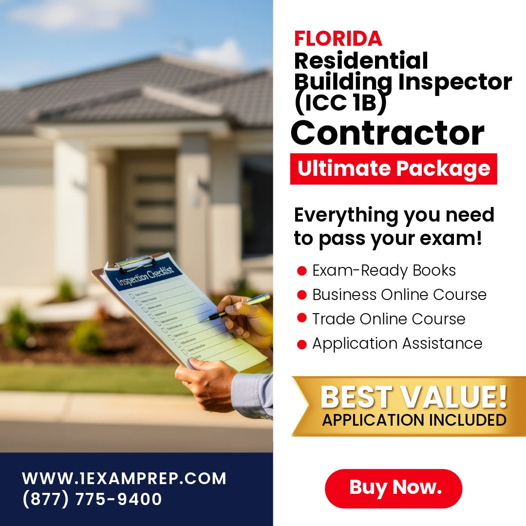 Florida Residential Building Inspector (ICC 1B) Ultimate Exam Prep Rental Package