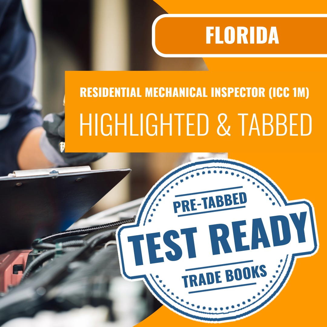 Florida Residential Mechanical Inspector (ICC 1M) Highlighted & Tabbed Book Package