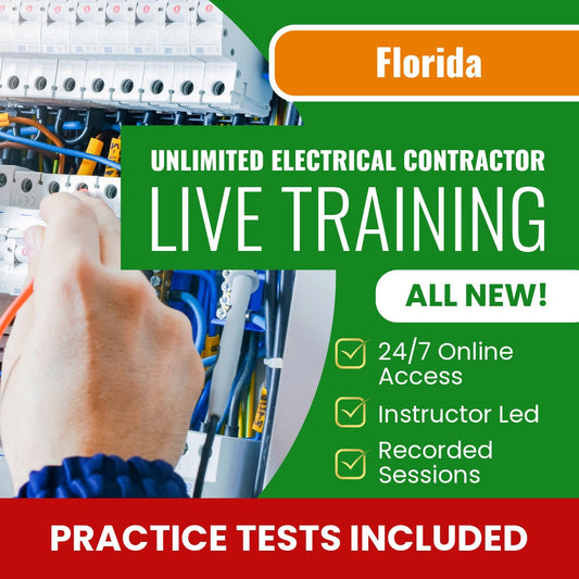Florida Unlimited Electrical Contractor Exam Prep - Live Virtual + Self Study Training