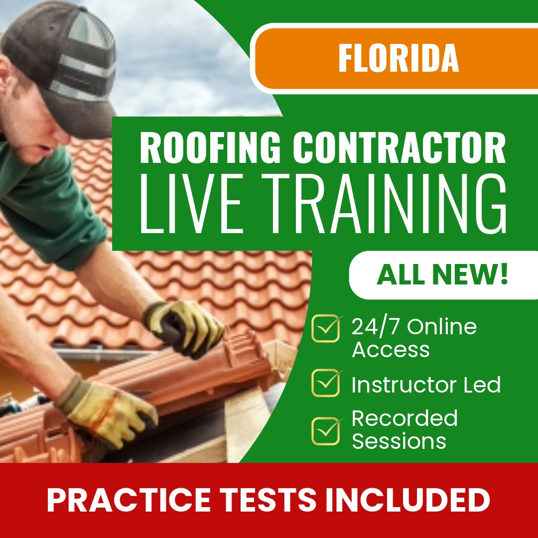 Florida Roofing Contractor Exam Prep - Live Virtual + Self Study Training