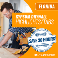 Florida Gypsum Contractor Exam Complete Book Set - Trade Books - Highlighted & Tabbed