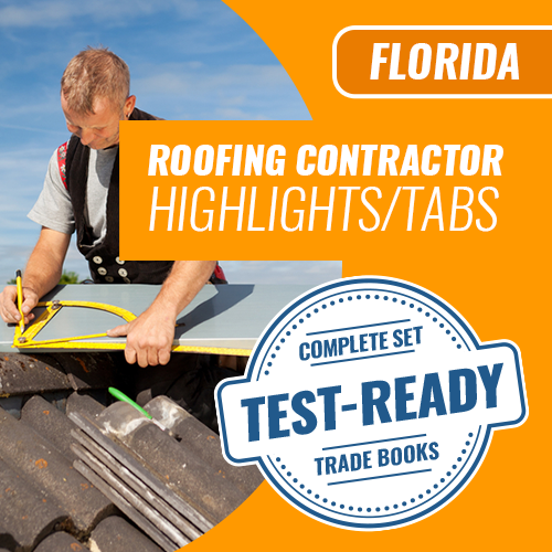 Florida Roofing Contractor Exam Complete Book Set - Trade Books - Highlighted & Tabbed