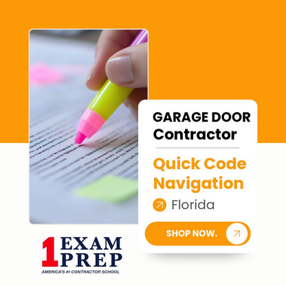 Florida Garage Door Contractor Exam Quick Code Navigation Tabs
