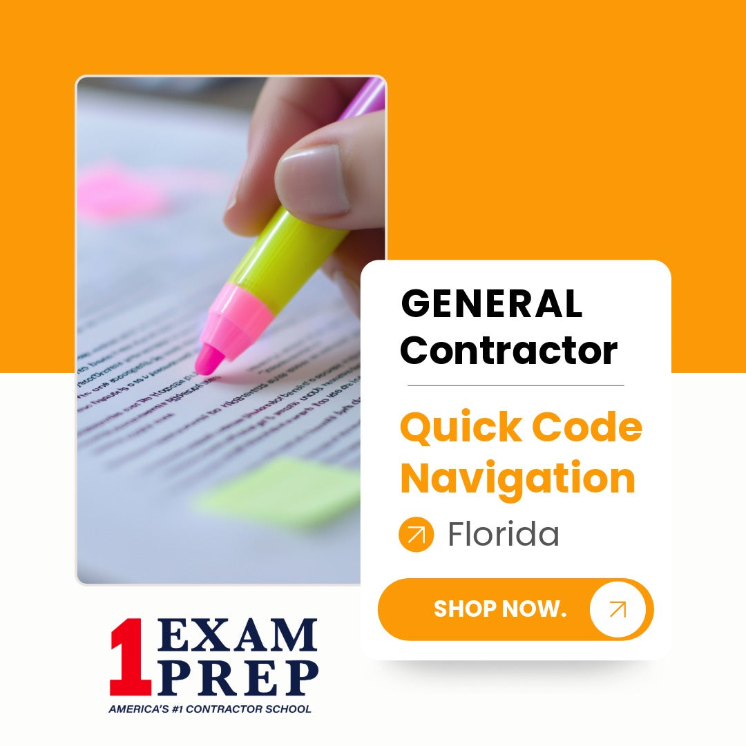 Florida General Contractor Exam Quick Code Navigation Tabs