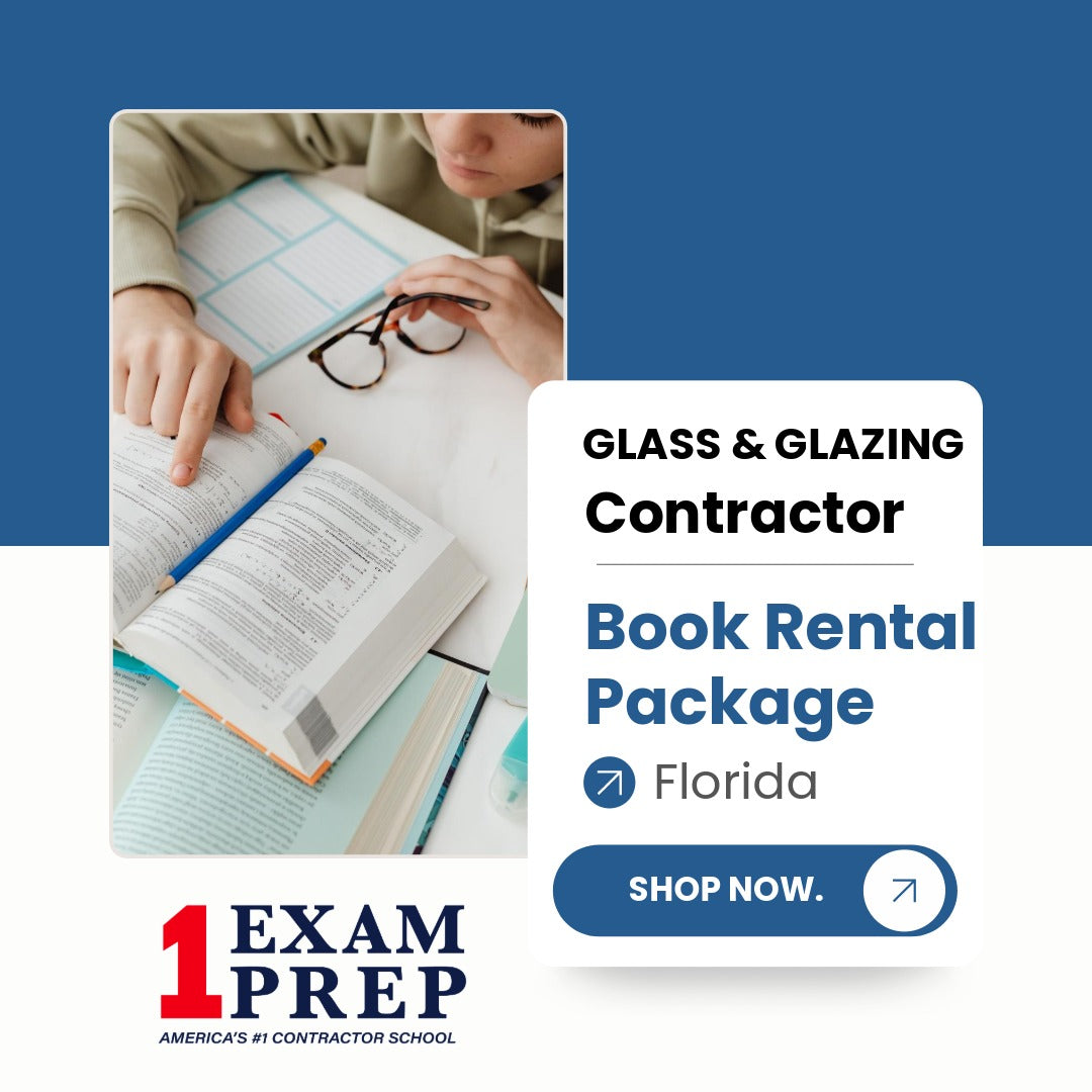 Florida Glass and Glazing Contractor Exam Book Rental Package